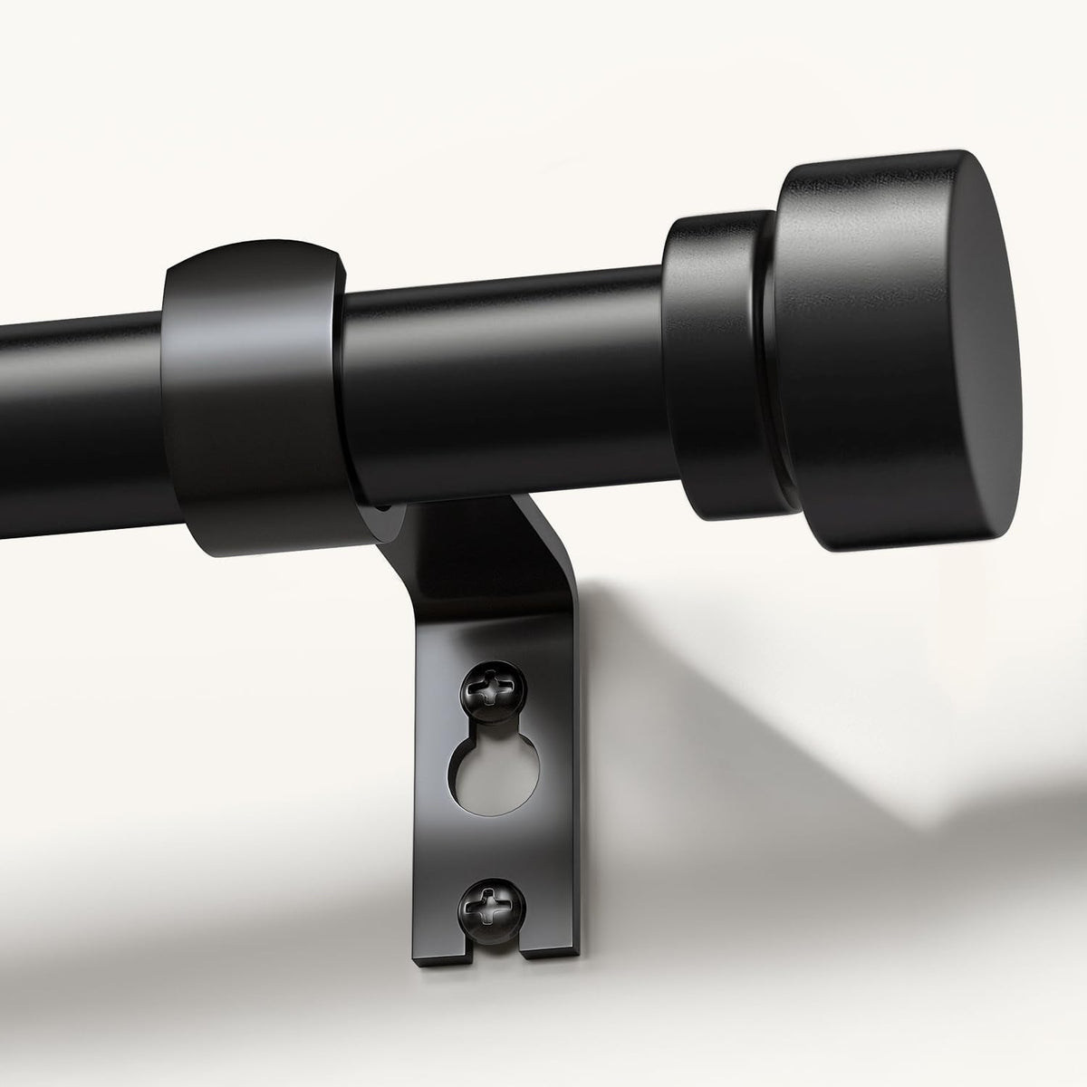 Lootkell modern black curtain rod in 28–48 inch range with adjustable styling for windows.