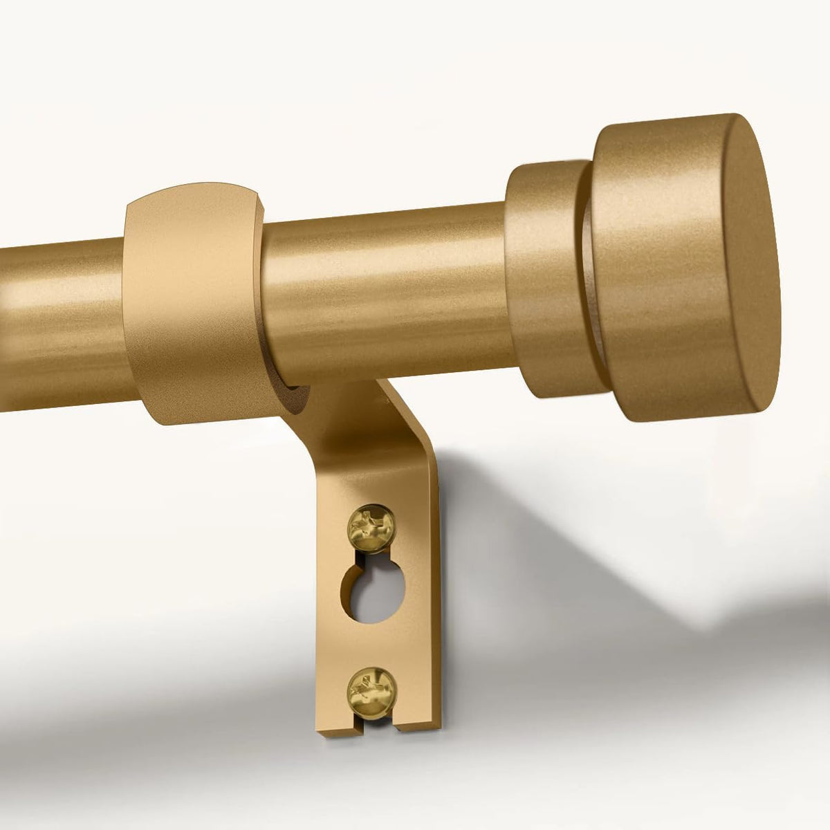Lootkell modern gold curtain rod with decorative finials for living room windows