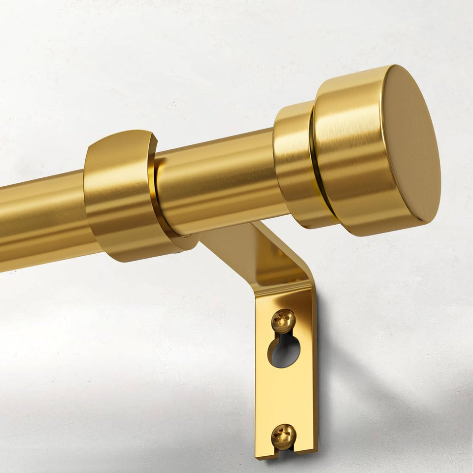 Lootkell modern gold curtain rod end finial adds style with sturdy support.