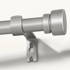 Lootkell modern silver curtain rod with adjustable length for precise window coverage.