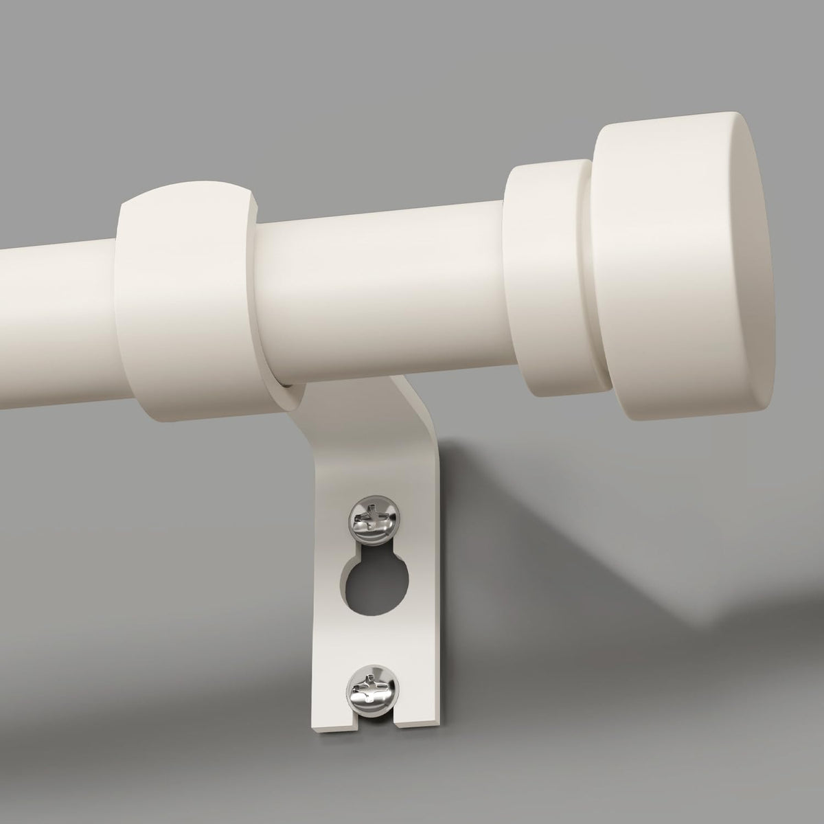 Lootkell modern white curtain rod extended to fit wide windows with sturdy support.