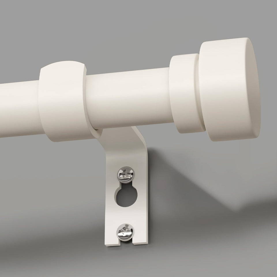 Lootkell modern white curtain rod extended to fit wide windows with sturdy support.