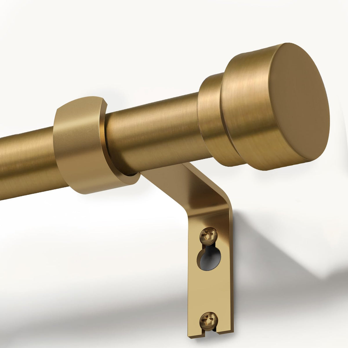 Lootkell warm gold curtain rod overview shows sturdy all metal construction for steady support