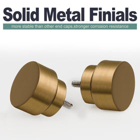 Lootkell warm gold curtain rod solid-finials offer stylish, durable finish.
