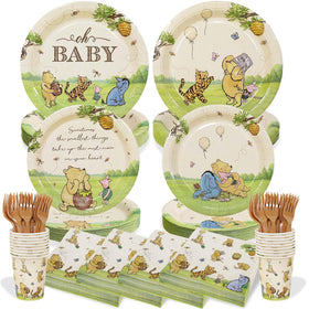 Lopeastar classic Winnie plates set with Pooh and honey pots for baby showers.
