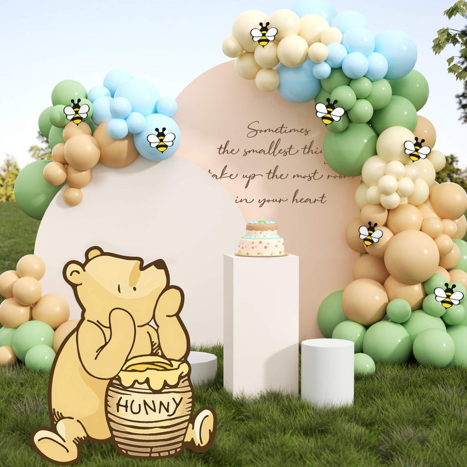 Lopeastar Winnie cutout with stand provides a dramatic focal point for baby showers.