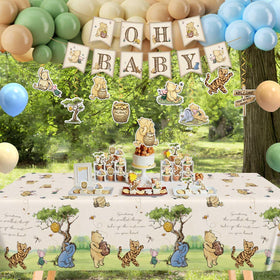 Lopeastar Winnie tablecloth protects surfaces and unifies party theme