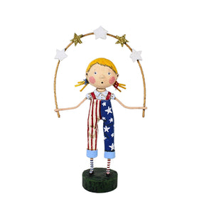 Lori Mitchell Star Spangled Patriotic figurine for tabletop display.