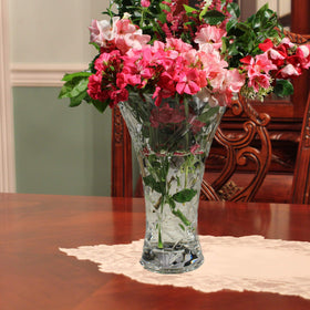 Heavy, durable glass vase suited for busy homes, shops, and dining spaces