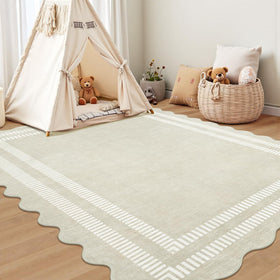 LORWER area rug with non-slip backing keeps floors safe.