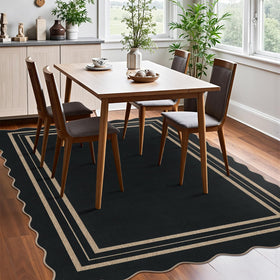 LORWER durable polyester rug resists stains and fading.