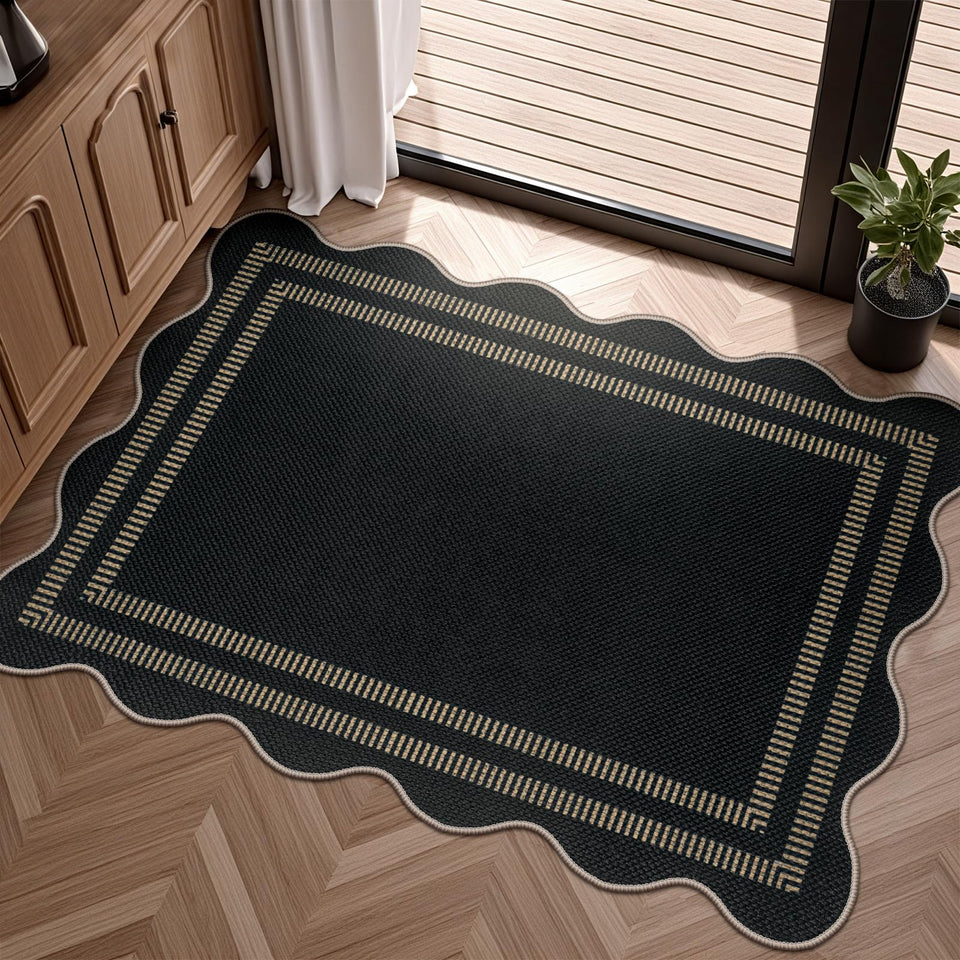 LORWER Easy Jute Front Door Mat with non-slip backing for secure outdoor use
