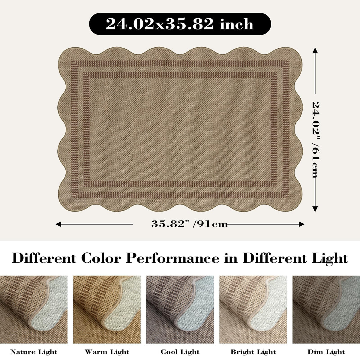 LORWER Easy Jute Outdoor Mat farmhouse brown finish complements entryway decor