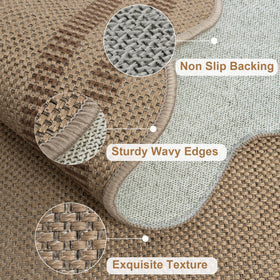 LORWER Easy Jute Outdoor Mat kitchen rug on high-traffic floor with smooth door passage