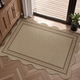 LORWER Easy Jute Outdoor Mat at the front door with non-slip grip.