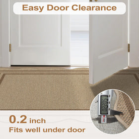 LORWER Easy-clean feature shown with damp cloth and light vacuum.