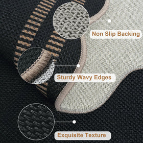 LORWER Farmhouse Black Throw Rug brings cozy style to entryways