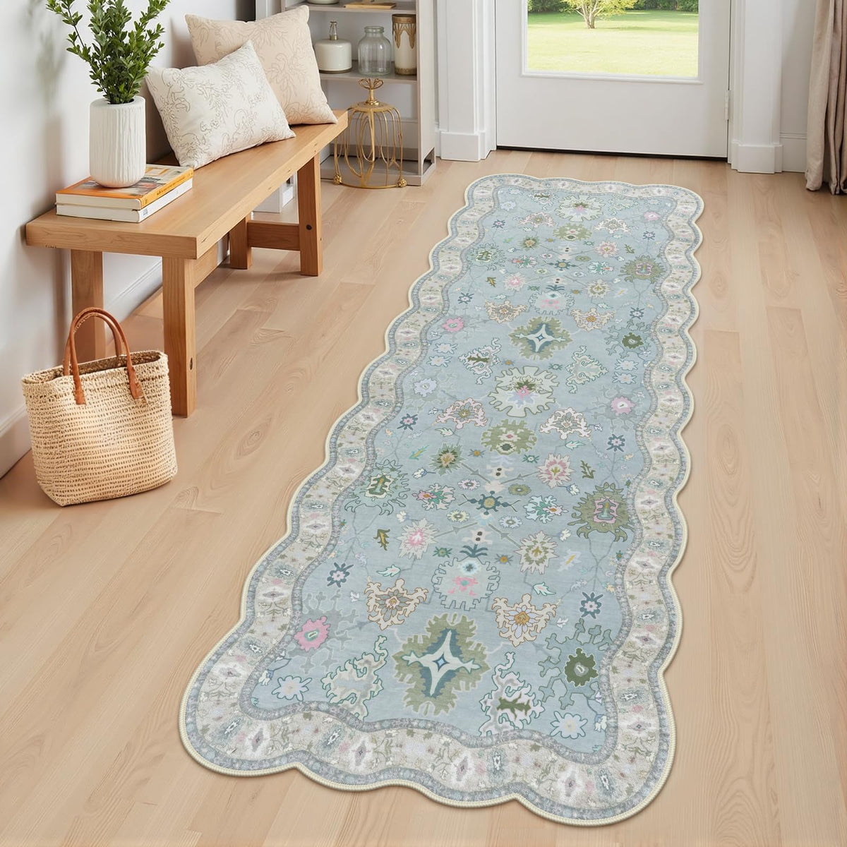 LORWER Modern 2x6 runner rug with soft texture for comfortable feet.