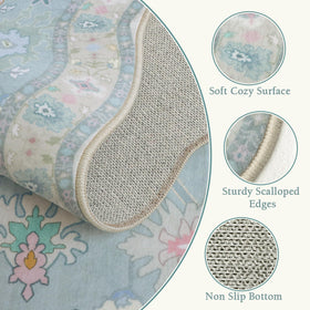 LORWER washable runner rug for easy cleaning after spills.