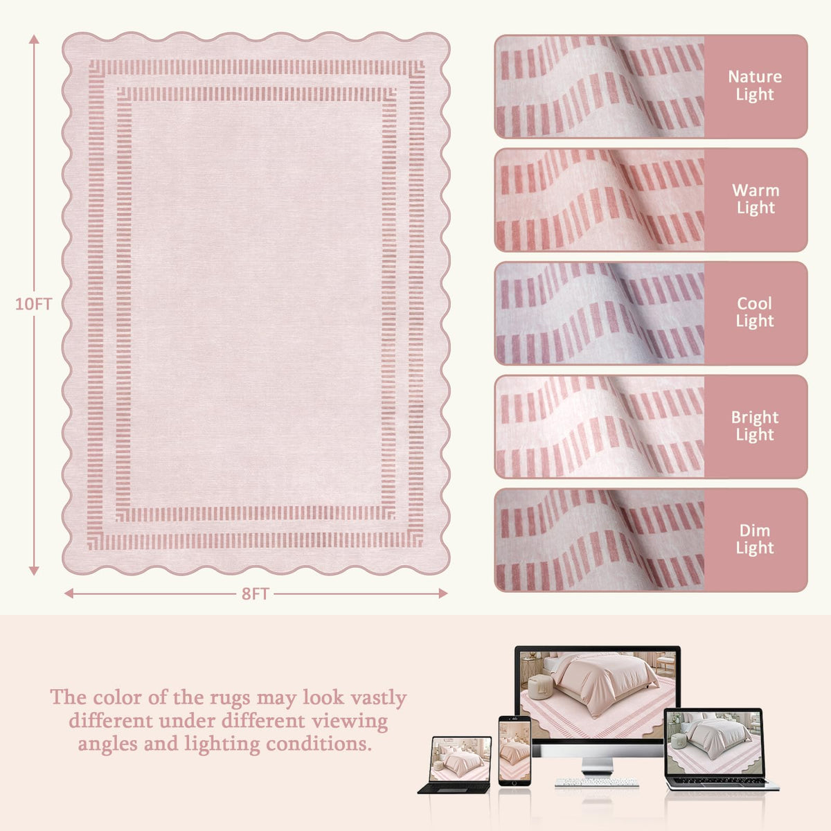 LORWER Pink Rug makes a thoughtful housewarming gift for new homes.