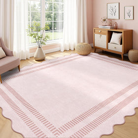 LORWER Pink Rug ideal for playrooms and casual spaces.