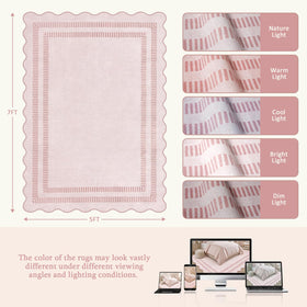LORWER pink rug is machine washable for easy maintenance