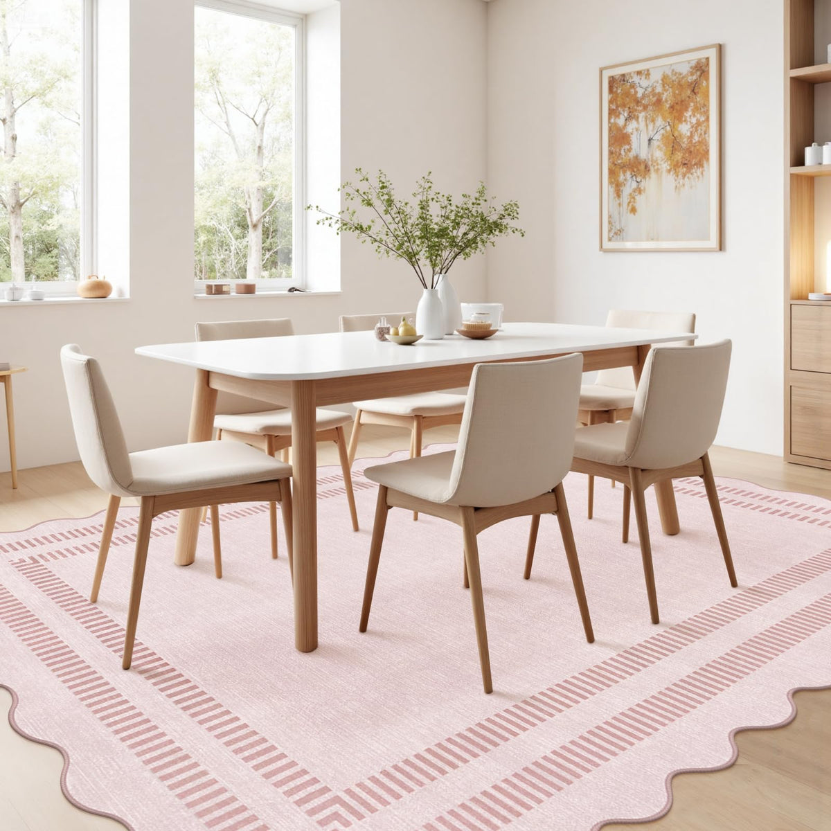LORWER pink rug adds warmth to living rooms and bedrooms alike