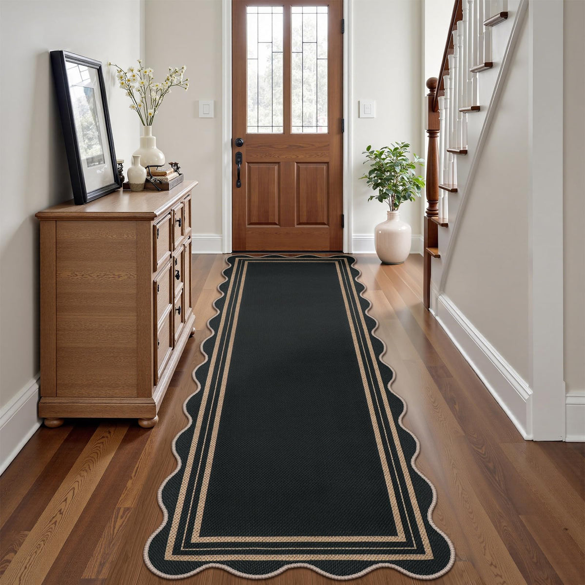 Lorwer rug shows textured jute-look fibers with easy-care maintenance