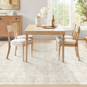 Losbulake beige rug suitable for dining rooms, nurseries, and entryways