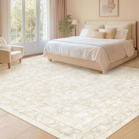 Losbulake durable machine washable rug simplifies cleanup after kids and pets.