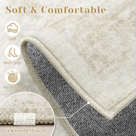 Losbulake soft low-pile rug resembling cashmere