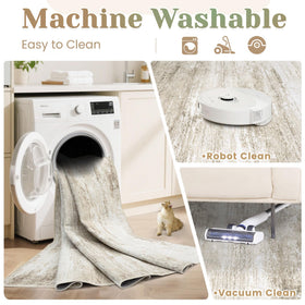 Losbulake machine-washable rug in washing machine for quick refresh