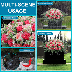 LOSFOTBO cemetery flowers saddle setup on a headstone for easy decoration