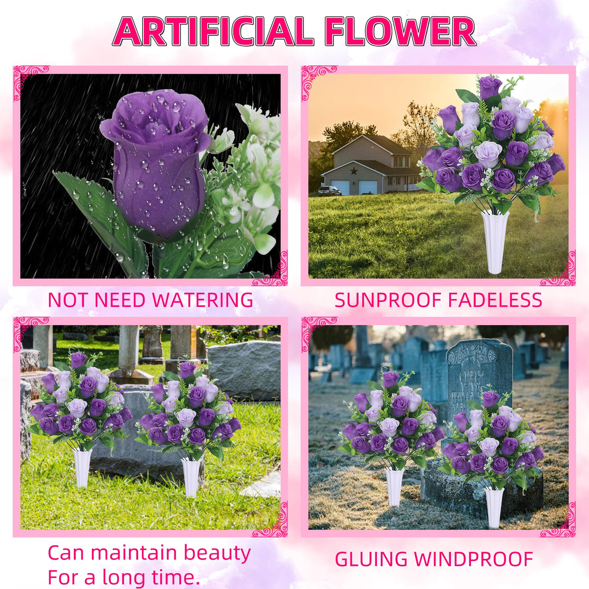 LOSFOTBO silk roses are colorfast and weather-resistant