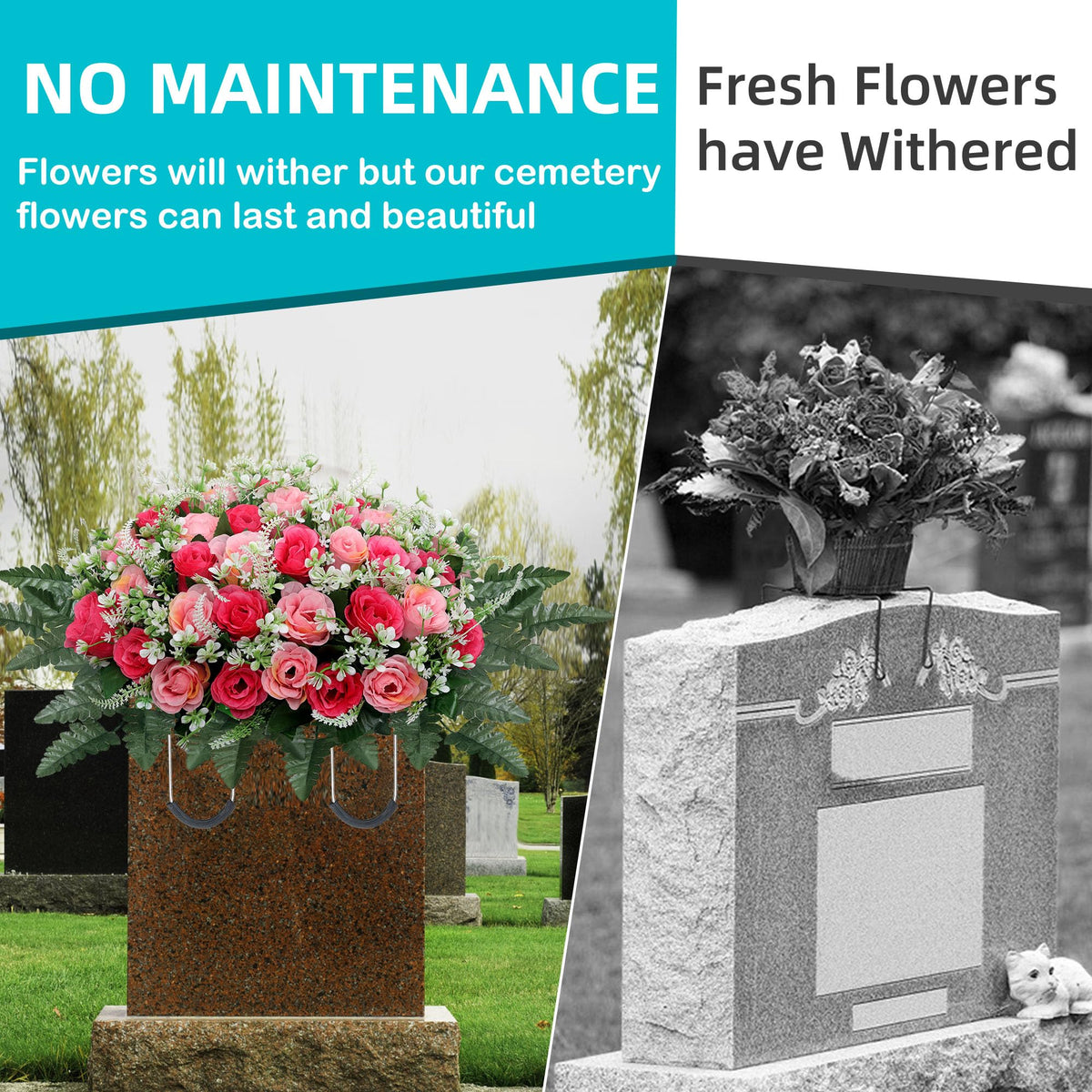 LOSFOTBO windproof cemetery flowers saddle resisting breeze with stable placement