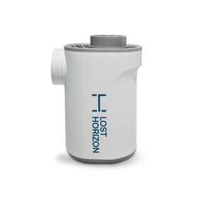 Lost Horizon air pump with customized nozzles for precise mattress fit and hands-free use