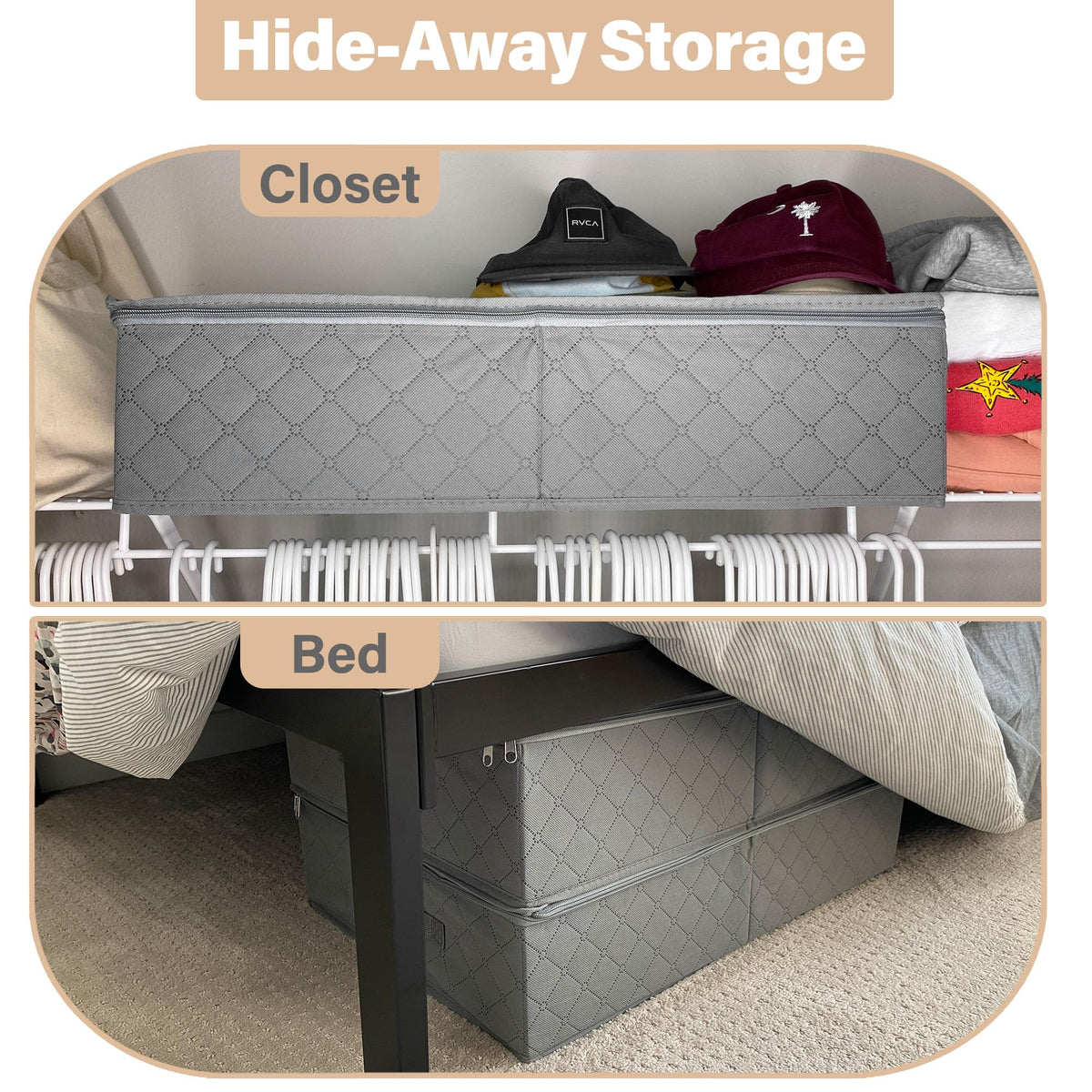 LotFancy closet organizer with cardboard support keeps shape and helps stacking