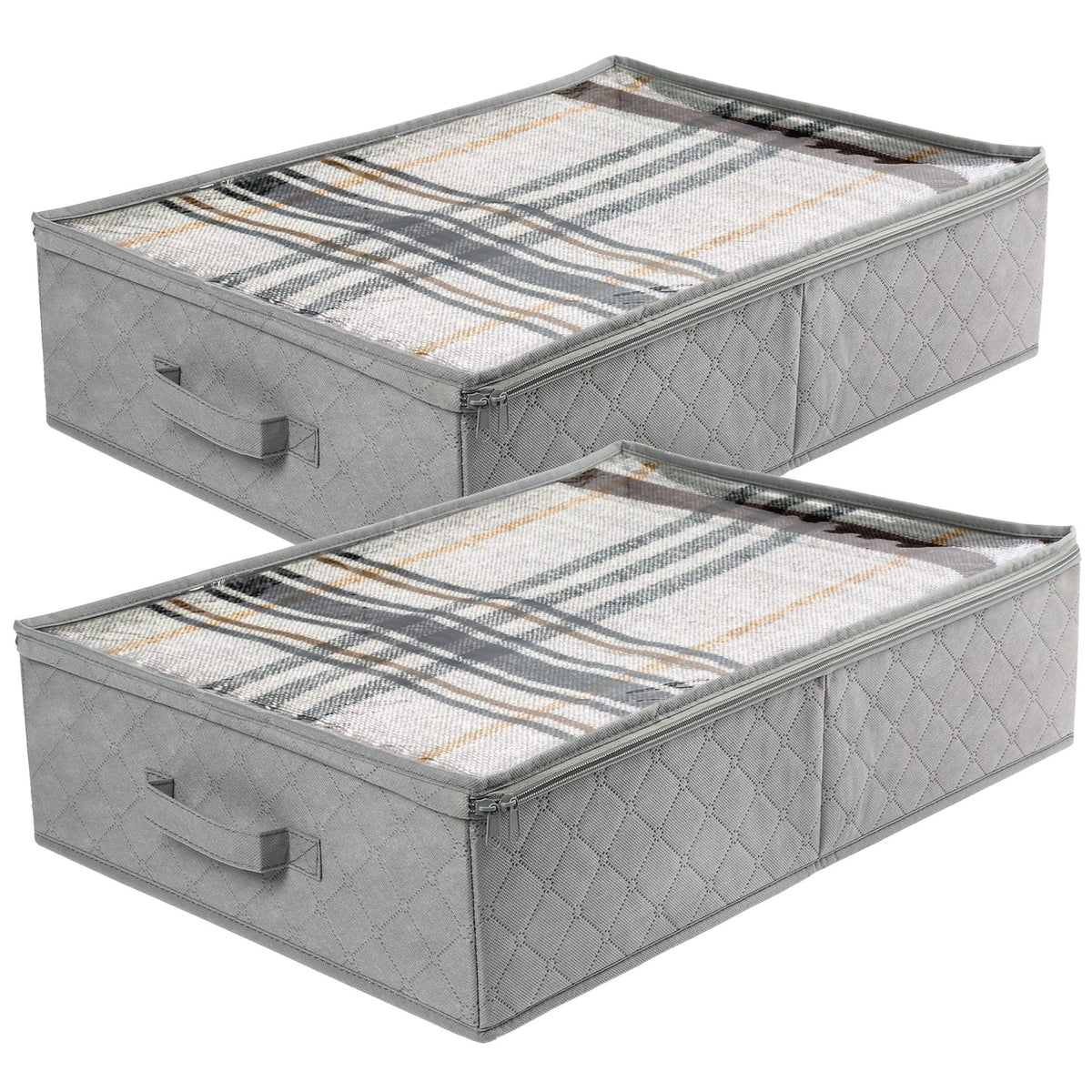 LotFancy foldable under-bed storage bag with clear window for quick clothing access