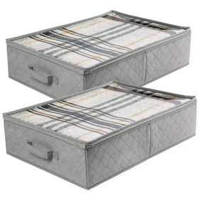 LotFancy foldable under-bed storage bag with clear window for quick clothing access