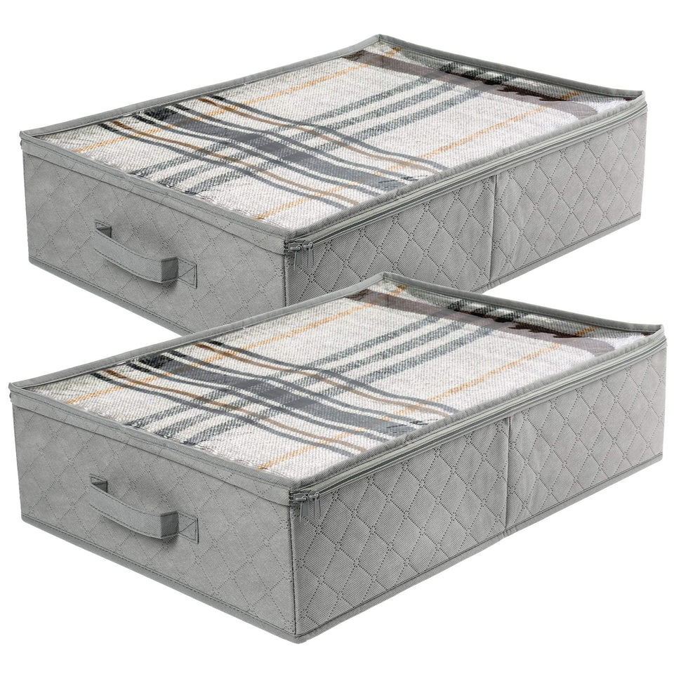 LotFancy foldable under-bed storage bag with clear window for quick clothing access