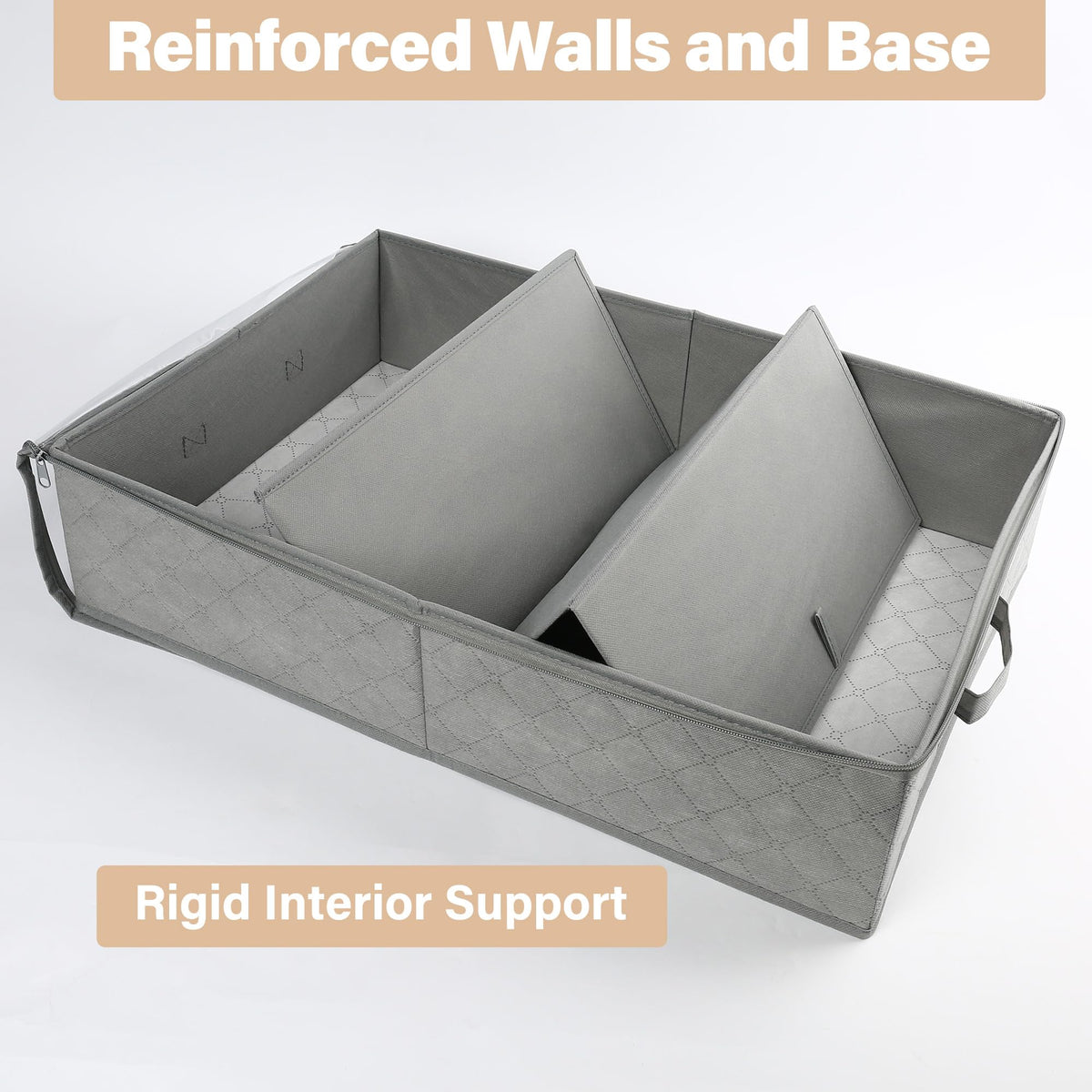 LotFancy under-bed storage bag shows dimensions 24x16x6 for planning