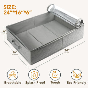 LotFancy under-bed storage bags with reinforced handles for easy lifting