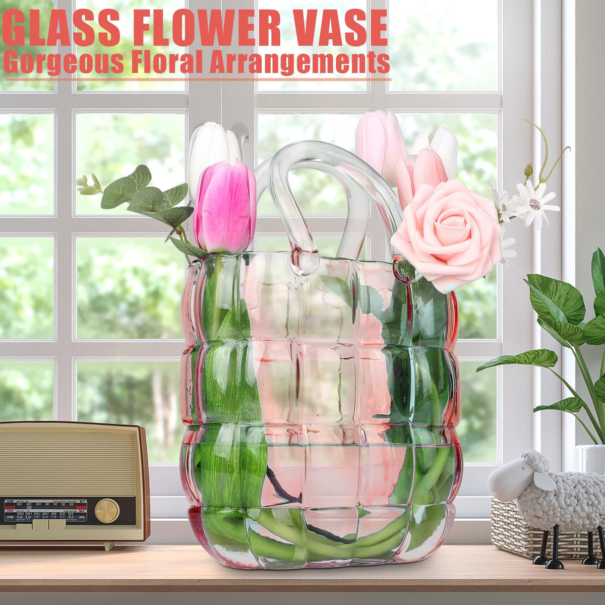 lotmusic Wedding decor purse vase adds charm to reception tables