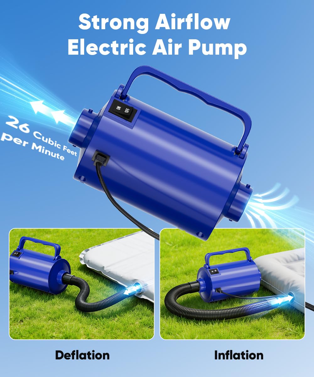 Lotspasie 320W motor delivers fast inflation for mats and toys