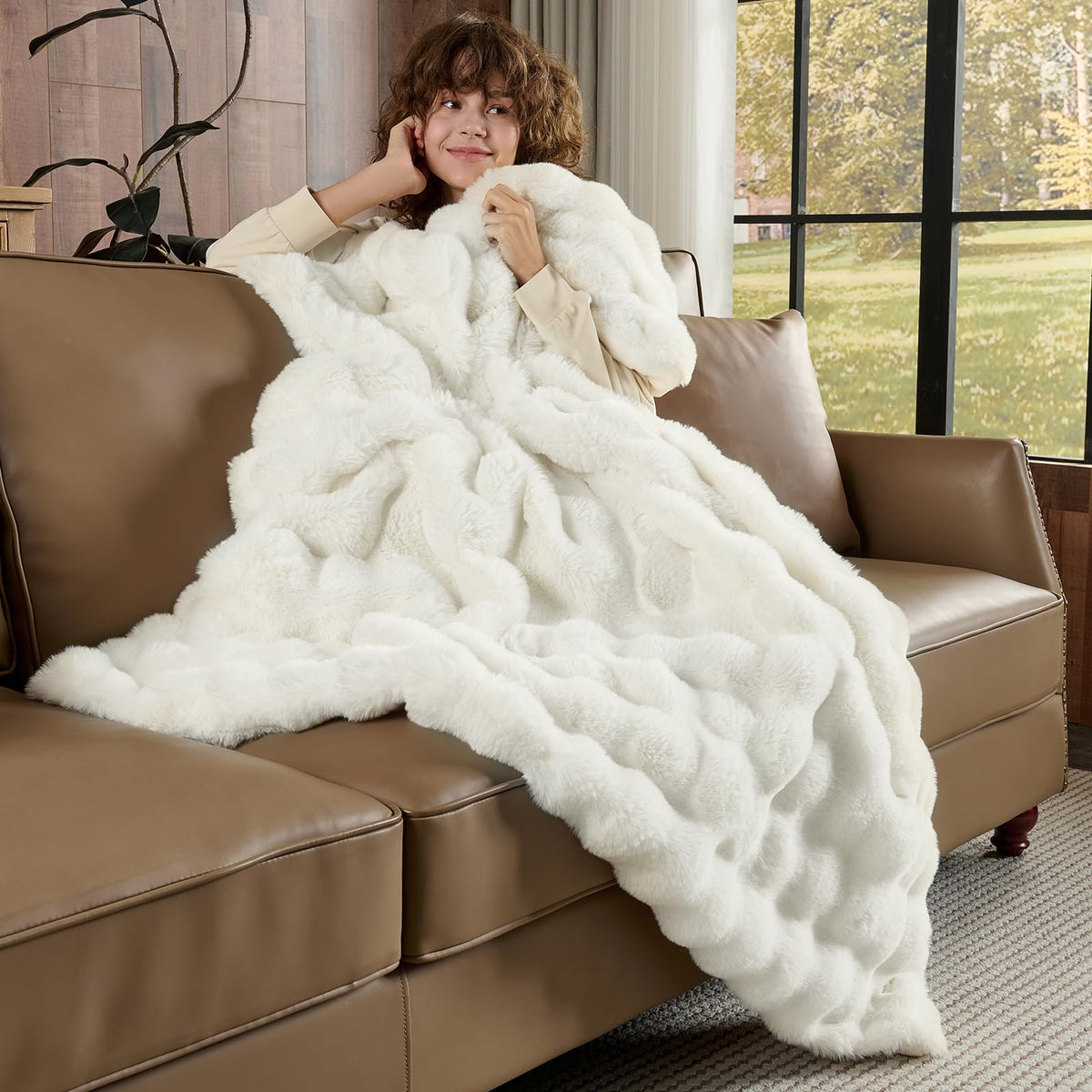 Lotus Karen blanket lightweight yet warm for easy cuddling