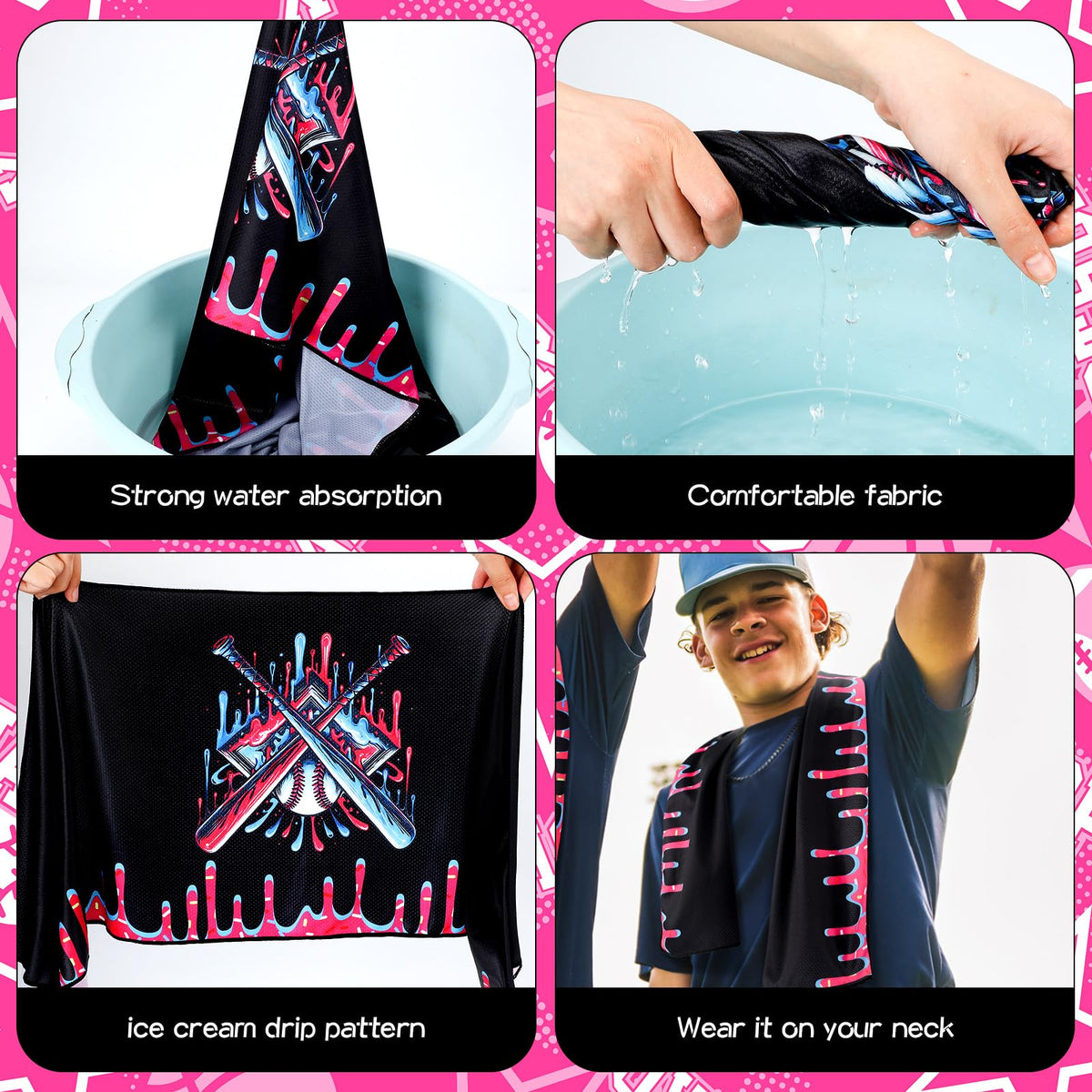 Lounsweer cream drip design towel adds fun style during workouts.