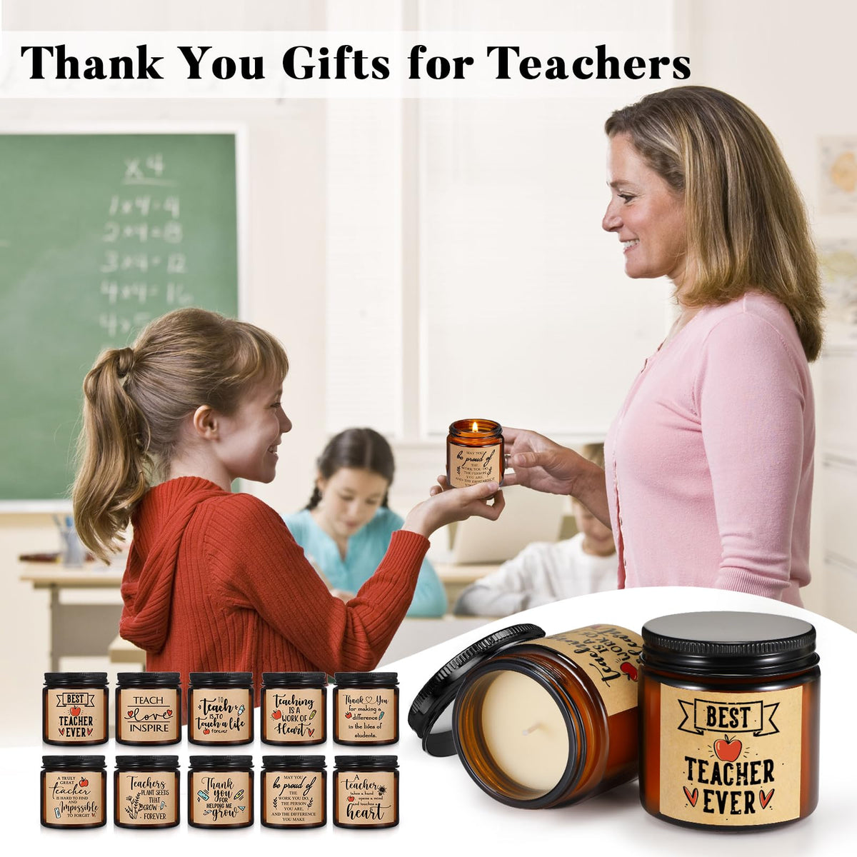 Lounsweer teacher candle packaging ready-to-gift presentation.