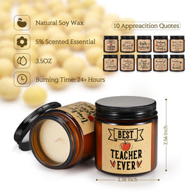 Lounsweer teacher candle variety fragrances pack showing 10 scents for versatile ambiance.