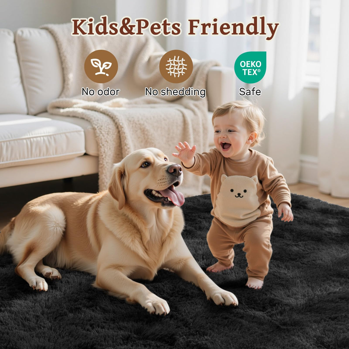 LòutiRoot Home rug with reinforced edges highlights durability and long life.