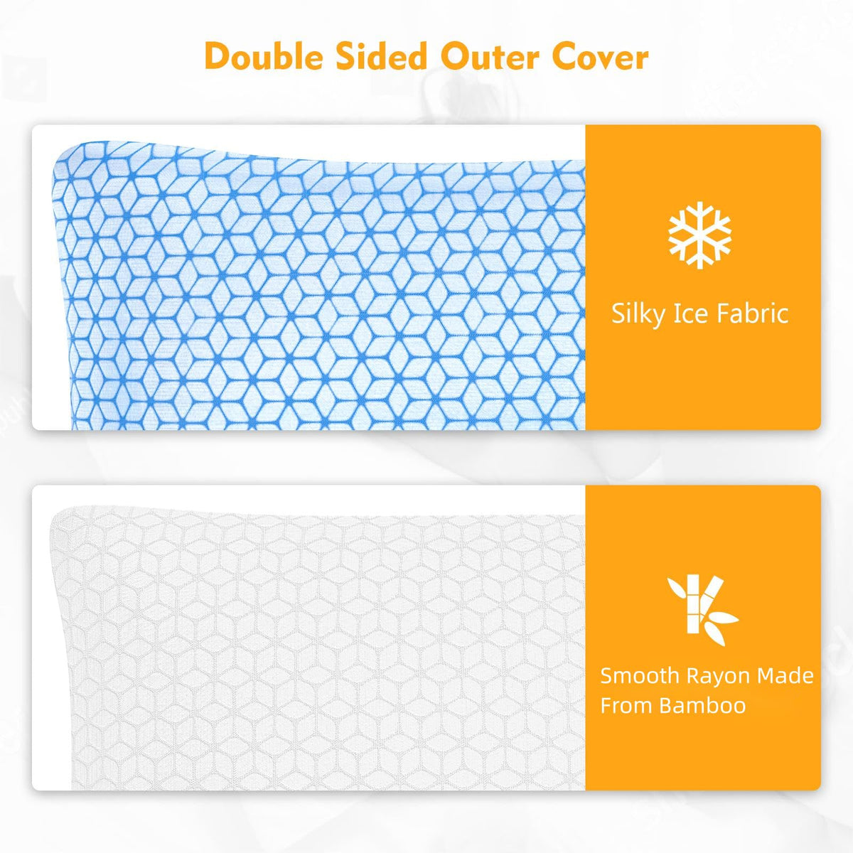 Love Attitude cooling cover close-up demonstrates breathable two-sided design